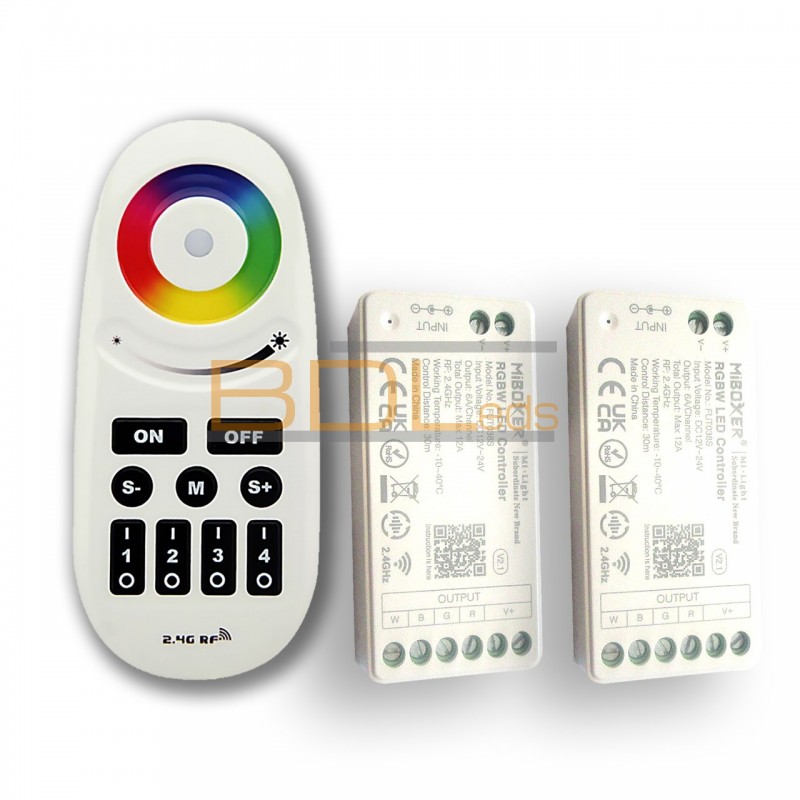 Unité de contrôle pour ruban LED RGB avec télécommande - 12V