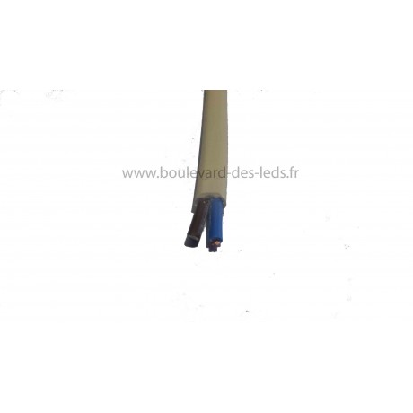 Fil blanc ivoire plat ovoide bi-polaire 2x0.75mm²