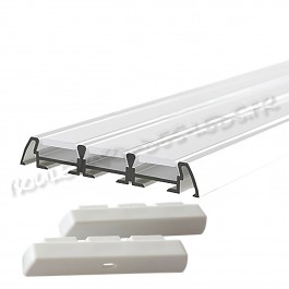 PURPL Profilé pour bande LED Aluminium 2310 Profilé d'encastrement 1,5  mètre Blanc 