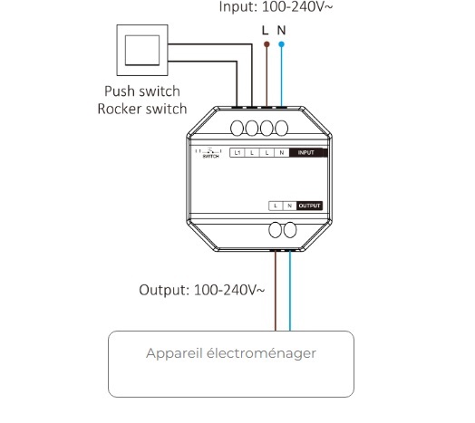 Branchement interrupteur connecté