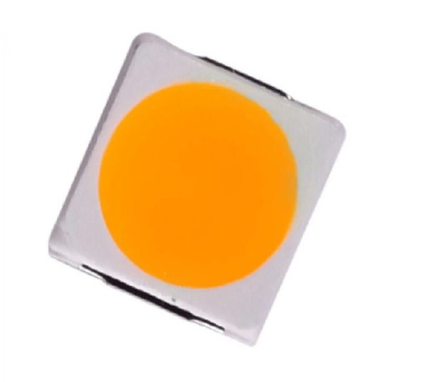 LED SMD bleue avec sa couche de phosphore (jaune orangé)